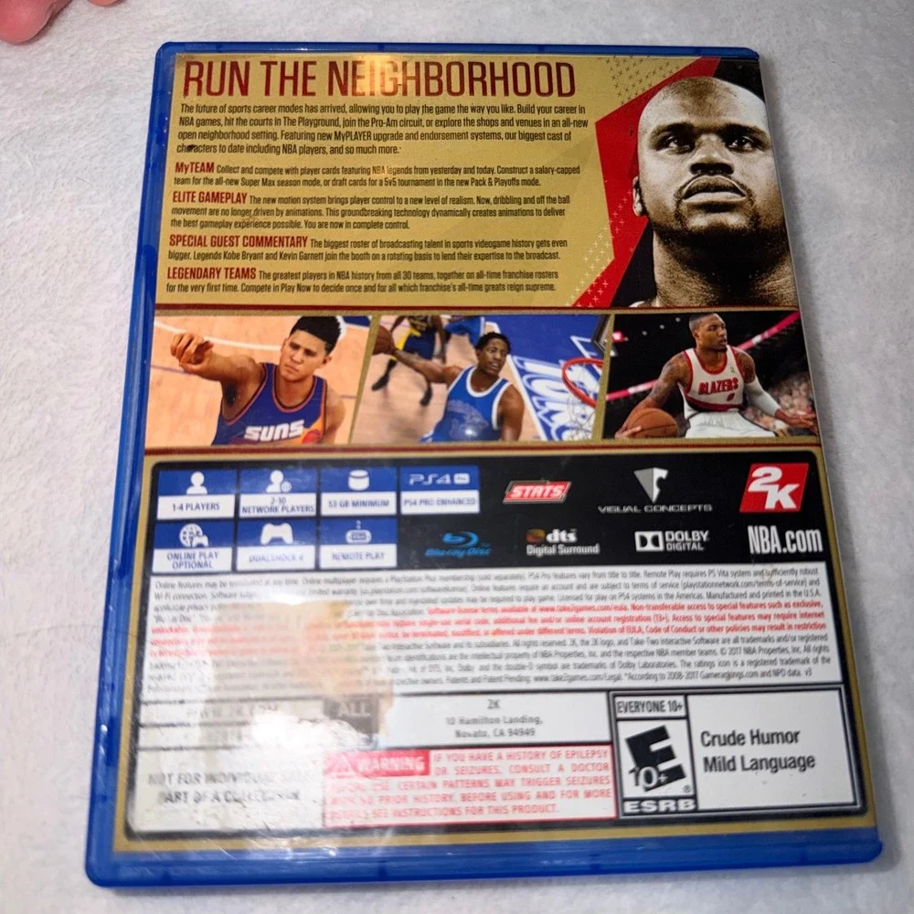 NBA 2K18 Legend Edition Sony PlayStation 4 PS4 Shaq Cover Basketball Game